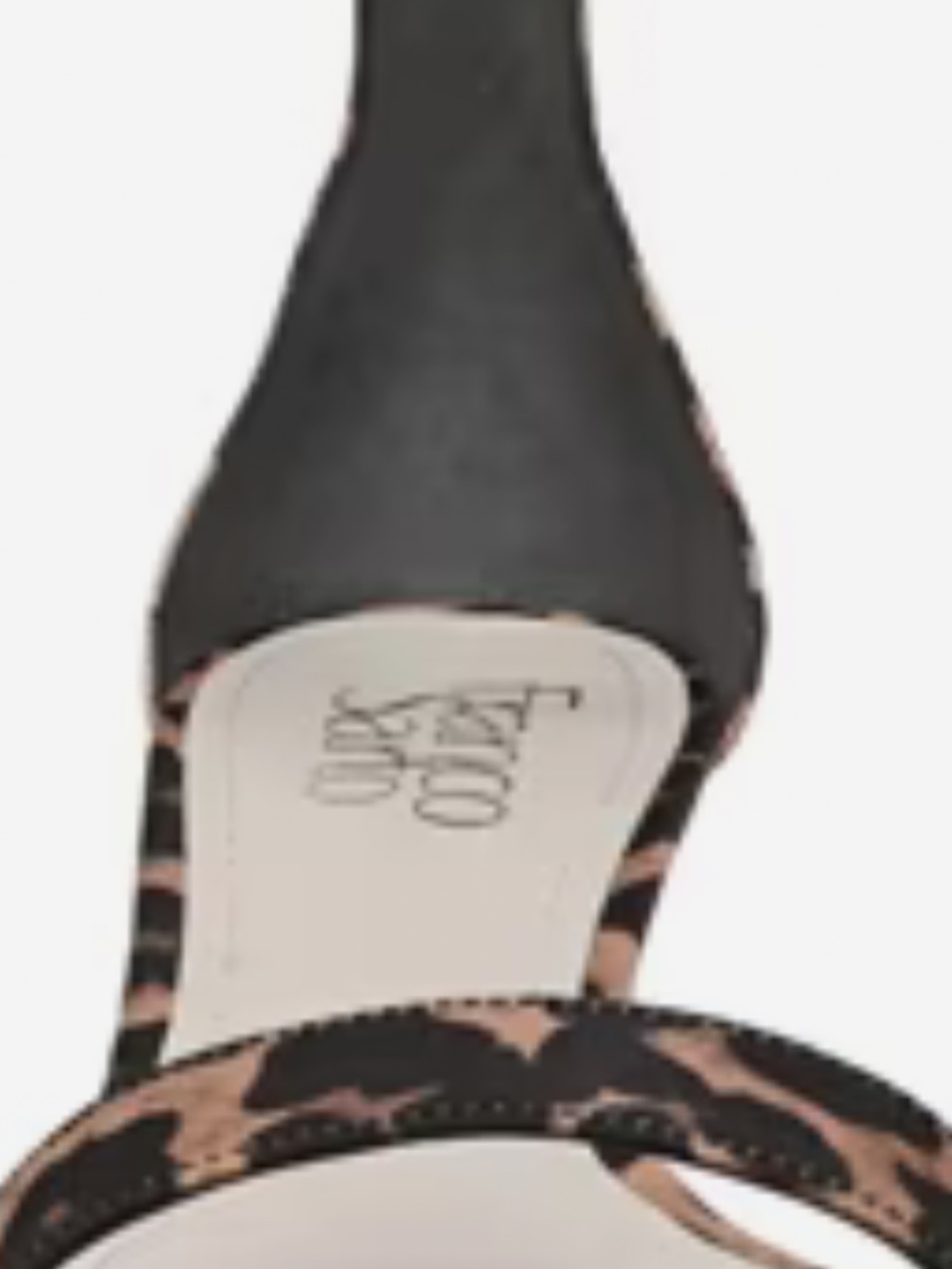 New! Franco Sarto Black and Leopard-Print Strappy Kitten Heels. Size 11